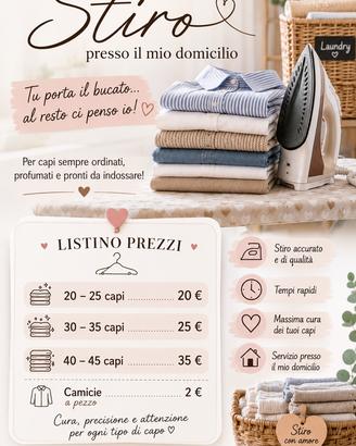 Stiro al mio domicilio