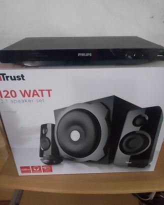 Casse 2.1 con subwoofer e lettore DVD MP3 usb