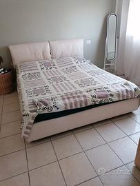 letto imbottito ecopelle completo di rete 