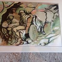 Litografia Acquerellata Augusto Murer