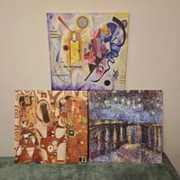 Quadri 3 tele artisti 43x43 come nuove