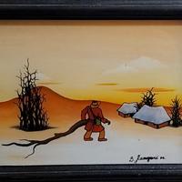 quadro Naif 1986, pittore Slavo