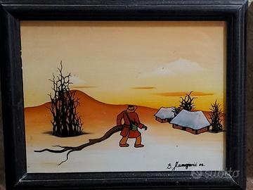 quadro Naif 1986, pittore Slavo