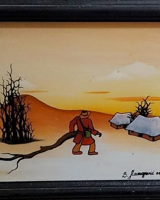 quadro Naif 1986, pittore Slavo