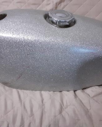 Serbatoio fibra moto silver metal flake
