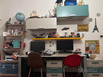 Cameretta ragazzi con cabina armadio