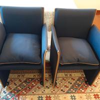 Set 2 Poltroncine Cassina Break 401 Stoffa e Pelle