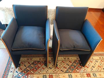 Set 2 Poltroncine Cassina Break 401 Stoffa e Pelle