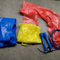 elastici per esercizi+ corda per saltare 