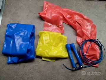elastici per esercizi+ corda per saltare 