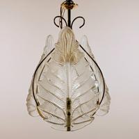 lampadario a foglie Murano