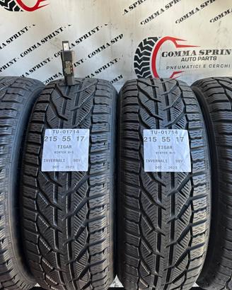 4 PNEUMATICI 215/55 R17 TIGAR INVERNALI 90%