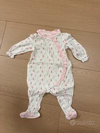Tutina prenatal bimba 1-3 mesi bianca rosa