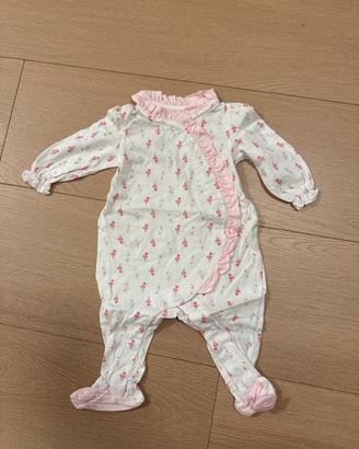 Tutina prenatal bimba 1-3 mesi bianca rosa
