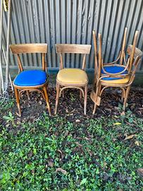 LOTTO SEDIE DA OSTERIA VINTAGE LEGNO PIEGATO