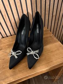 Scarpe con fiocco in strass