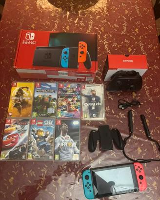 Nintendo Switch+ 7 giochi + Pad + MicroSD