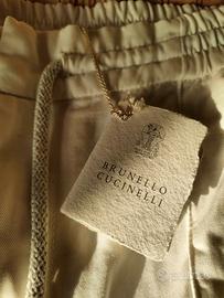 Pantalone Brunello Cucinelli Bianco in Cotone