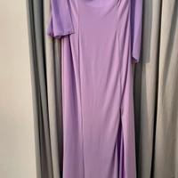 Abito lungo con spacco color ciclamino