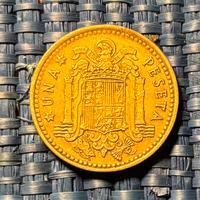 Moneta Una Peseta Spagna 1966
