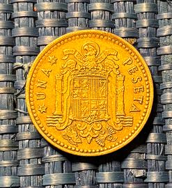 Moneta Una Peseta Spagna 1966