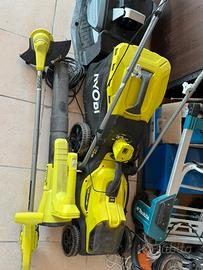 Rasaerba, decespugliatore, soffiatore