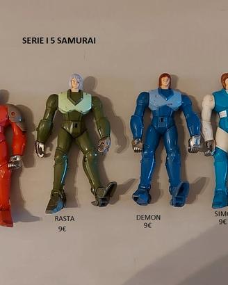 Lotto giocattoli 5 samurai - raro