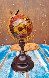 Mappamondo In Legno Globo Terrestre Made In Italy 