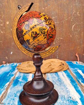 Mappamondo In Legno Globo Terrestre Made In Italy 