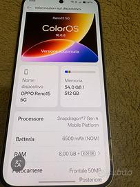 Oppo reno 15 5g 8/512 2mesi vita