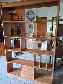 Libreria bifacciale in legno
