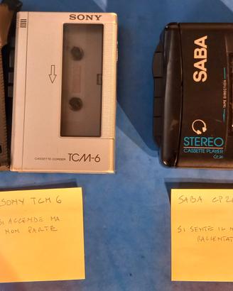 Lotto di 2 walkman da riparare I