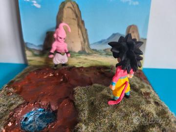 Diorama Dragonball Goku vs Majin bu + sfondo 