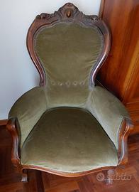 3 Poltrone velluto stile barocco
