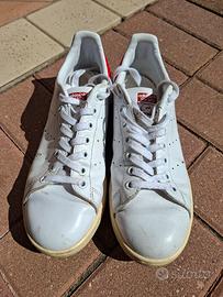 Scarpe Adidas Stan Smith M20326 Bianco Rosso
