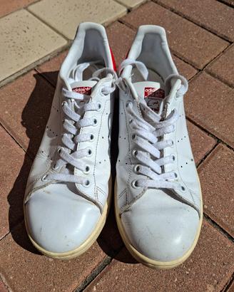 Scarpe Adidas Stan Smith M20326 Bianco Rosso