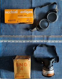 Respiratore ed occhiali antigas PIRELLI