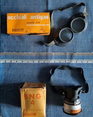 Respiratore ed occhiali antigas PIRELLI