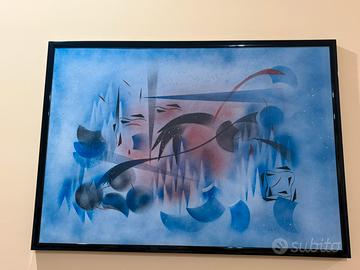 Quadro astratto moderno con cornice nera-elegante