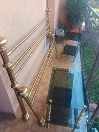 letto in ottone  con comodini. certif. di garanzia