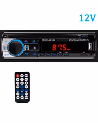 Autoradio 1Din con Bluetooth, radio FM, USB, AUX