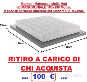 MATERASSO MATRIMONIALE MEMORY E MOLLE Mentor  Mate