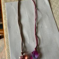 due pendenti con cordino in cauciu swarovski