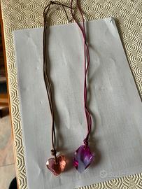 due pendenti con cordino in cauciu swarovski