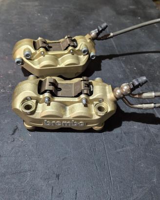 Pinze Brembo Radiali Dorate interasse 100 mm.