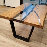 Tavolino da salotto legno e resina 
