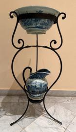 Set lavabo e brocca in ceramica inglese ironstone