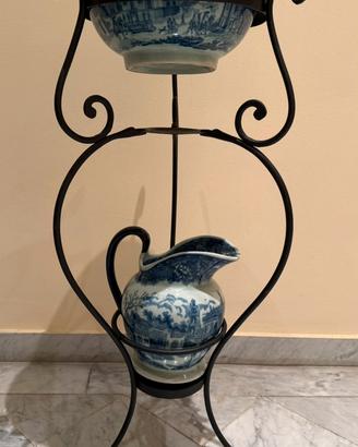 Set lavabo e brocca in ceramica inglese ironstone