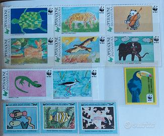 12 Francobolli erinnofili WWF