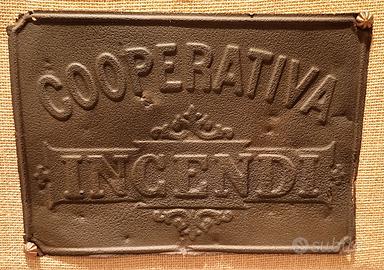 Targa in latta Assicurazioni Cooperativa Incendi